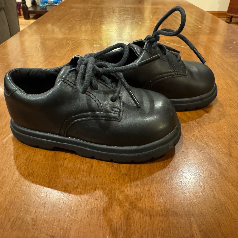Stride Rite Cooper Toddler Boy Black Leather Dress Shoes Size 6 XW